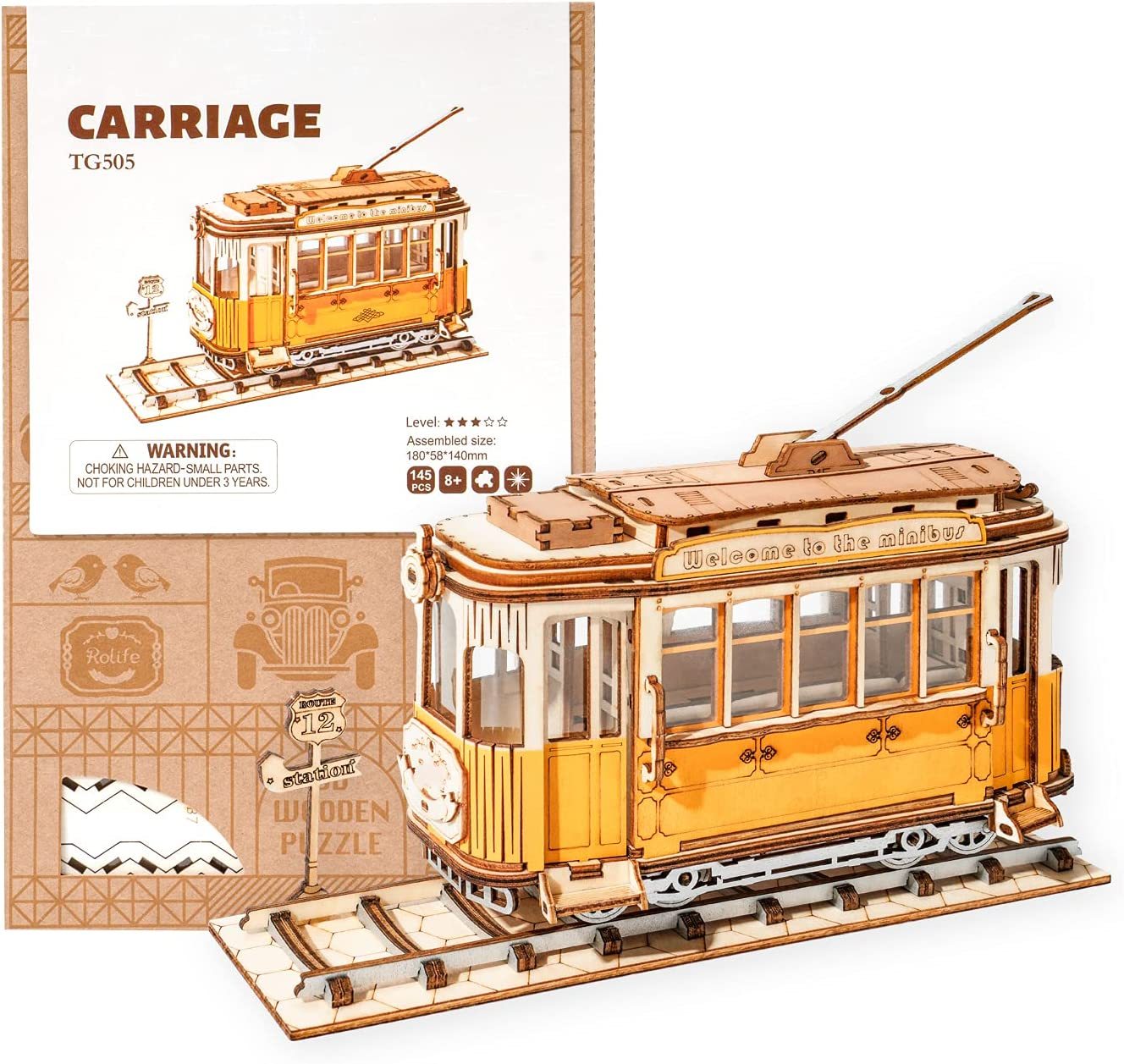 DIY Wooden Model Kit with Detailed English Instructions