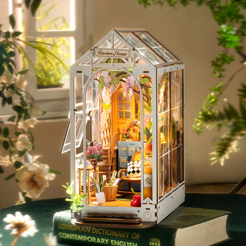 Garden House Book Scenery DIY Kit - Miniature Dollhouse Assembly