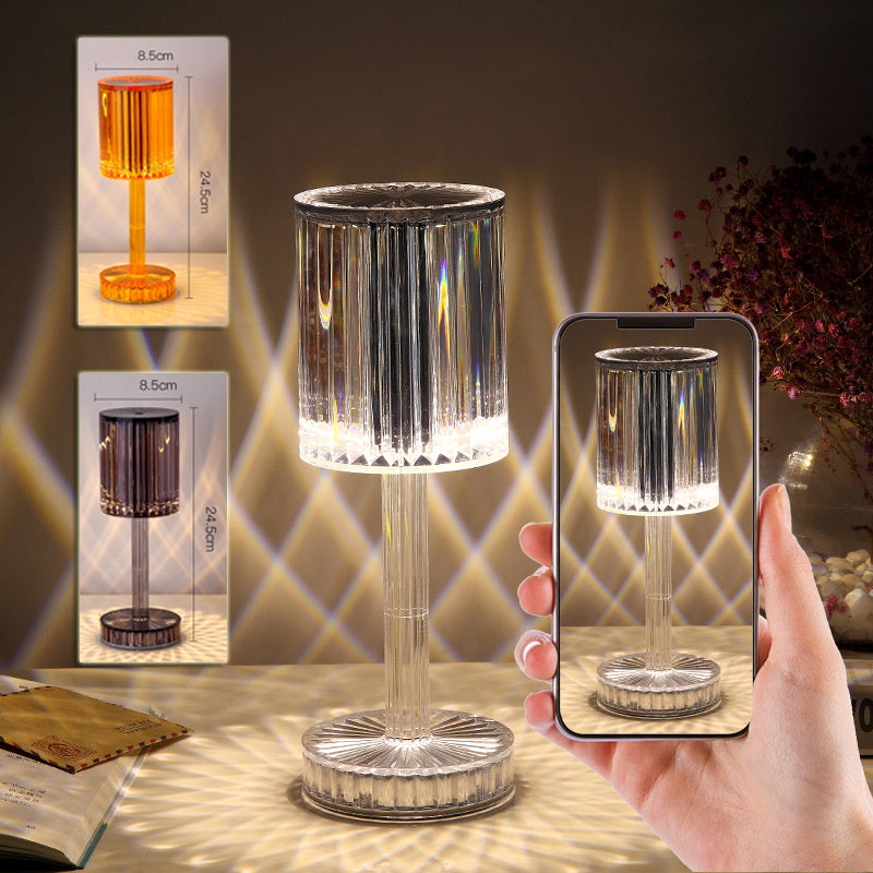 Elegant Crystal Bedside Lamp - 3-Way Dimmable Touch Control with Crystal Shade