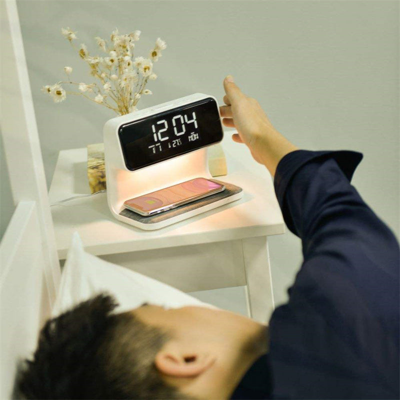 3-in-1 Wireless Charger, Alarm Clock, and Desk Lamp