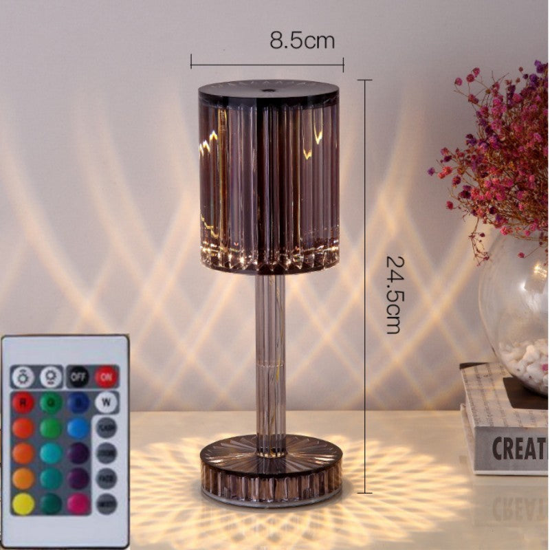 Elegant Crystal Bedside Lamp - 3-Way Dimmable Touch Control with Crystal Shade