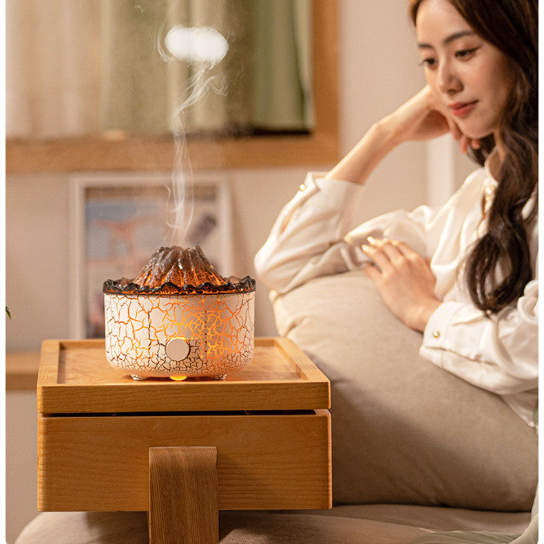 Volcano Essential Oil Diffuser with LED Lights - Remote Control Humidifier