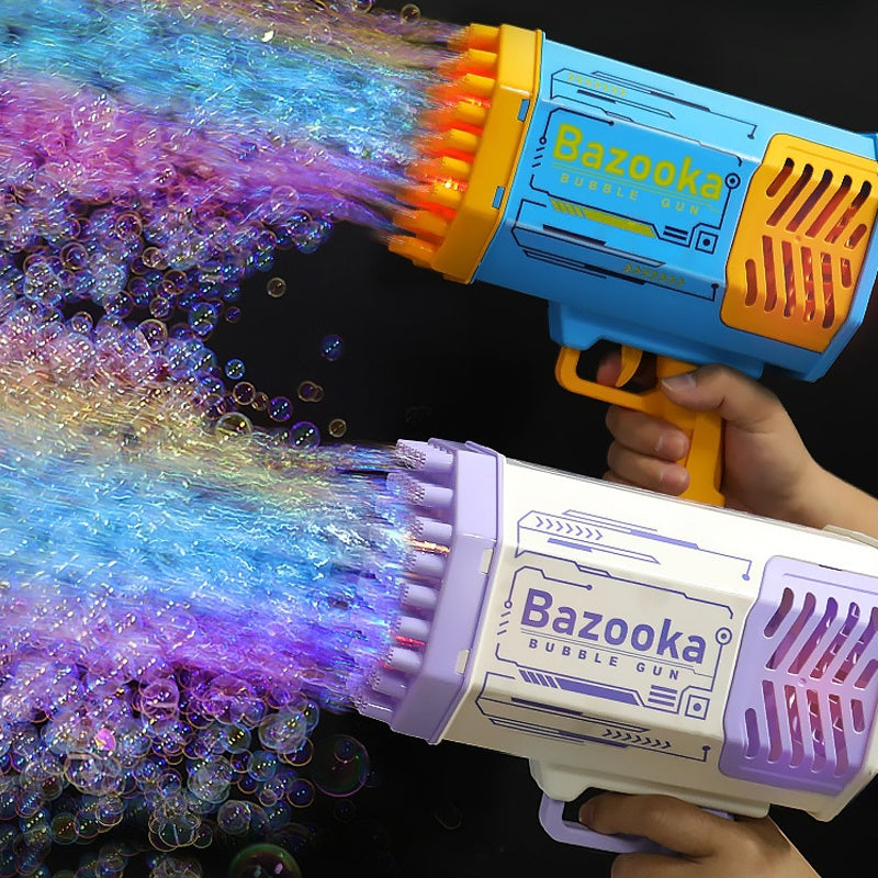 69-Hole Rocket Launcher Bubble Gun with Lights and Fan Mode