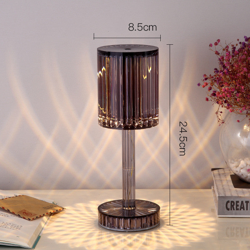 Elegant Crystal Bedside Lamp - 3-Way Dimmable Touch Control with Crystal Shade