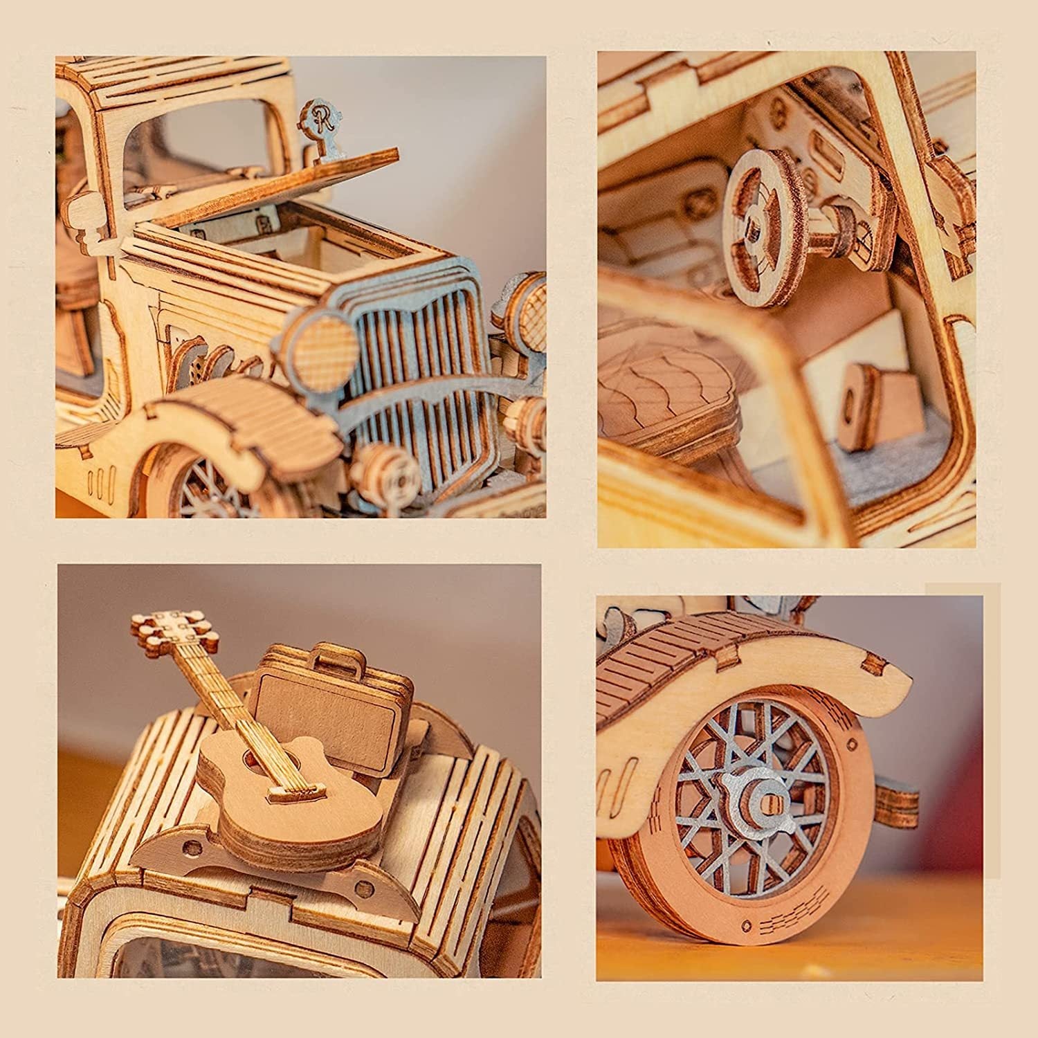 DIY Wooden Model Kit with Detailed English Instructions