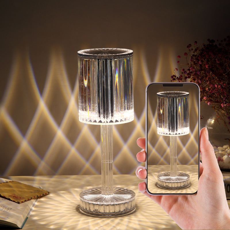 Elegant Crystal Bedside Lamp - 3-Way Dimmable Touch Control with Crystal Shade