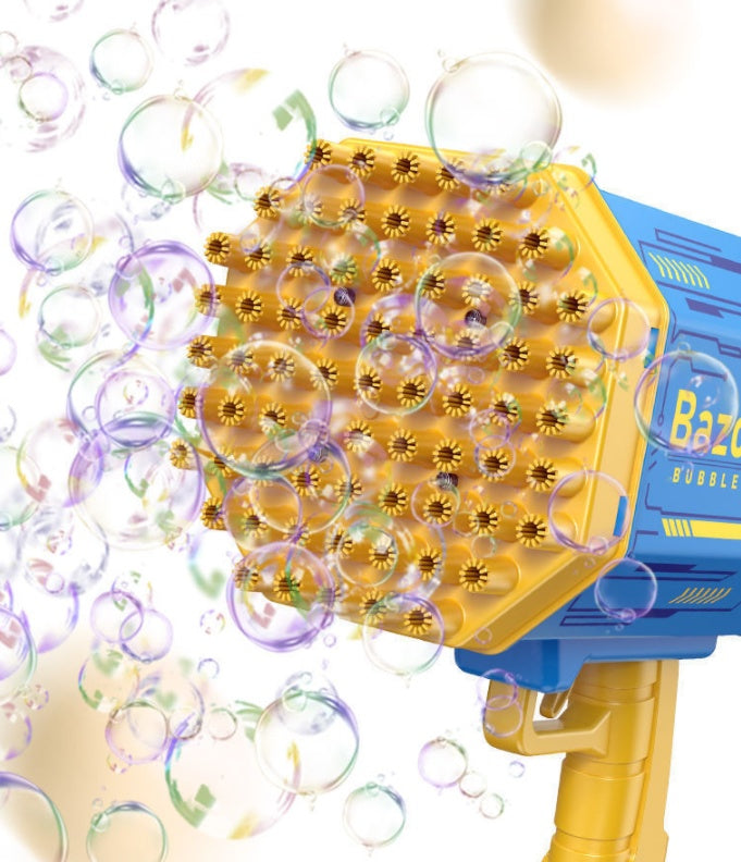 69-Hole Rocket Launcher Bubble Gun with Lights and Fan Mode