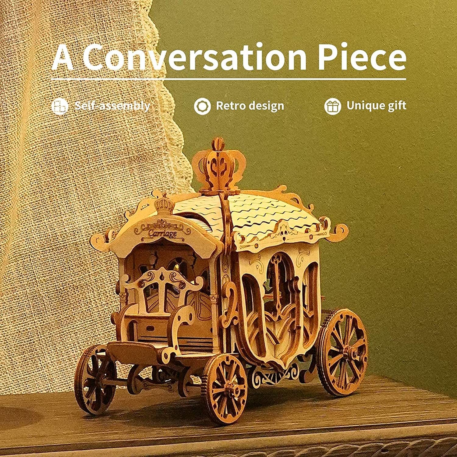 DIY Wooden Model Kit with Detailed English Instructions